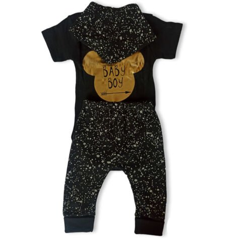 3-6-9-12 Ay Flarlı Mickey Baskılı Tişörtlü 3lü Kız Bebek Takımı