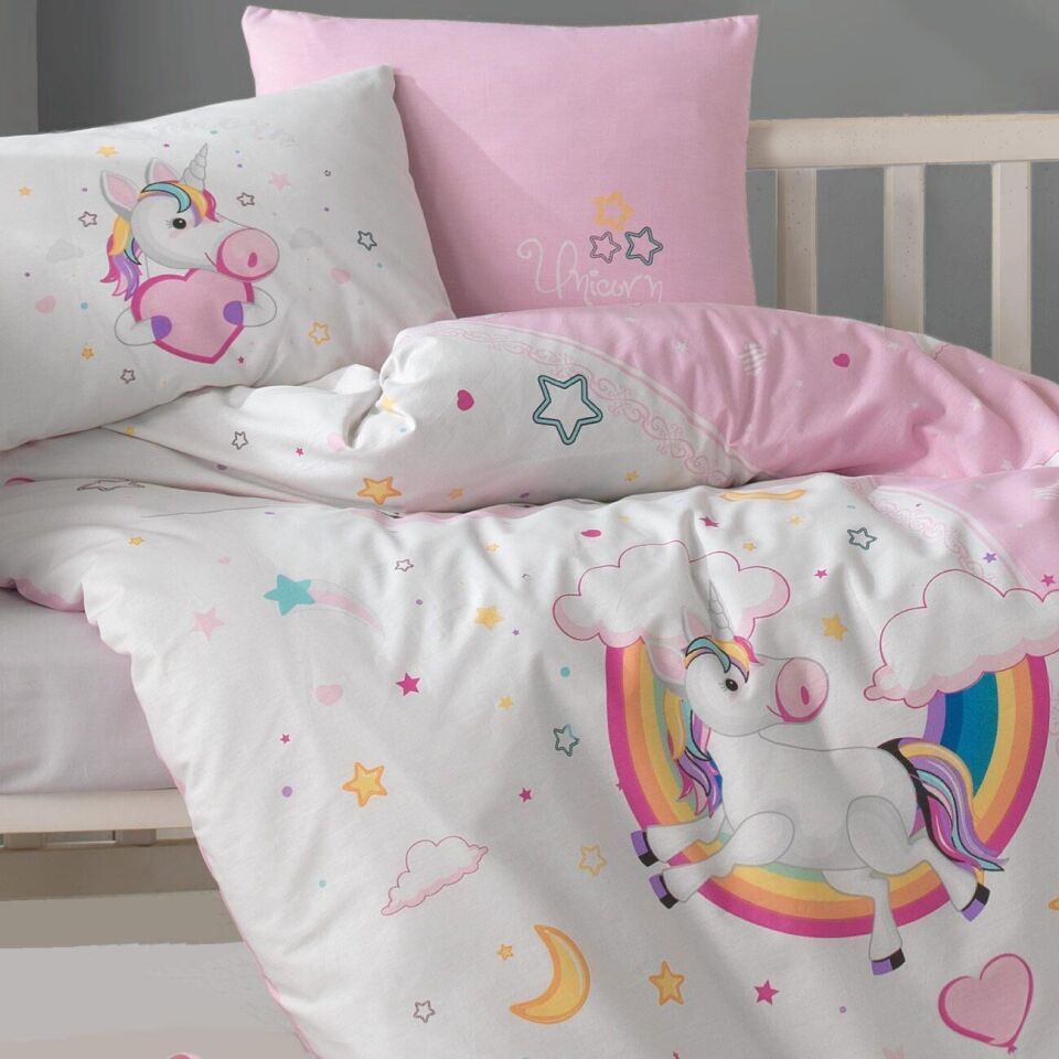 Ranforce 100% Pamuk Bebek Nevresim Takımı Pony Pembe