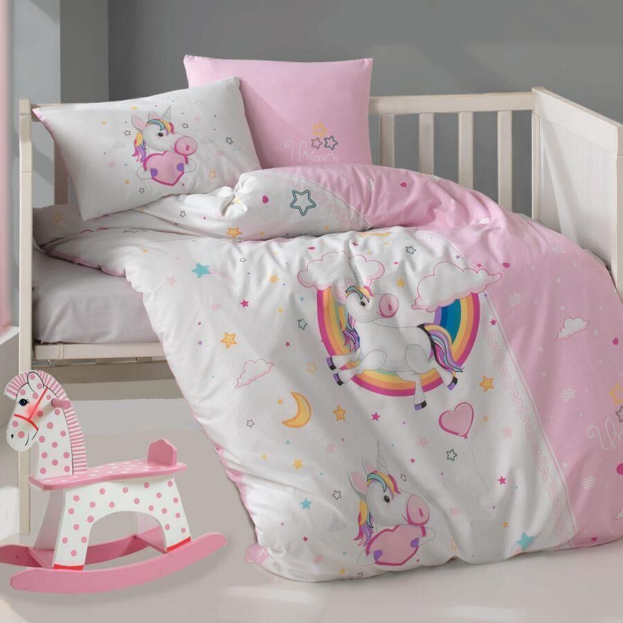Ranforce 100% Pamuk Bebek Nevresim Takımı Pony Pembe