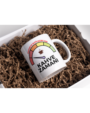Kahve Zamanı Tasarım Seramik 350 Ml Kupa Bardak