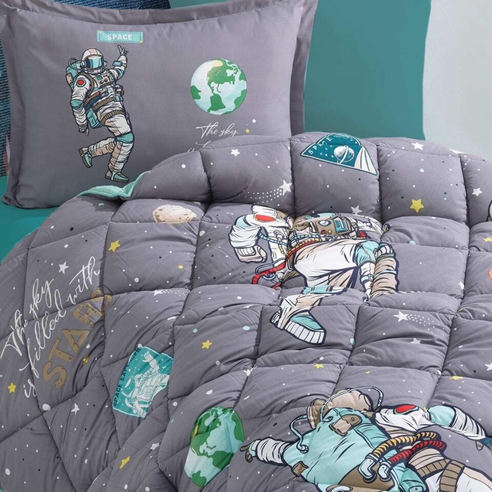 Ranforce 100% Pamuk  Tek Kişilik Uyku Seti Space Antrasit