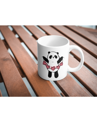Sevimli Panda Tasarım Seramik 350 Ml Kupa Bardak