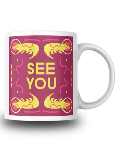 See You Timsahlar Desenli Seramik 350 Ml Kupa Bardak
