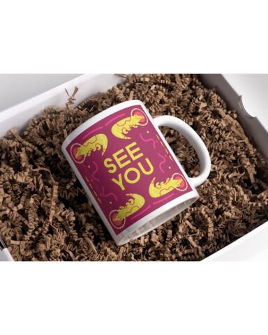 See You Timsahlar Desenli Seramik 350 Ml Kupa Bardak