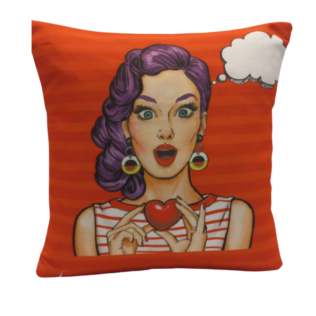 Modern Desenli Microfiber Dijital Baskı Kumaş Leke Tutmaz Kırlent Kılıfı 4'lü Şaşıran Kadın