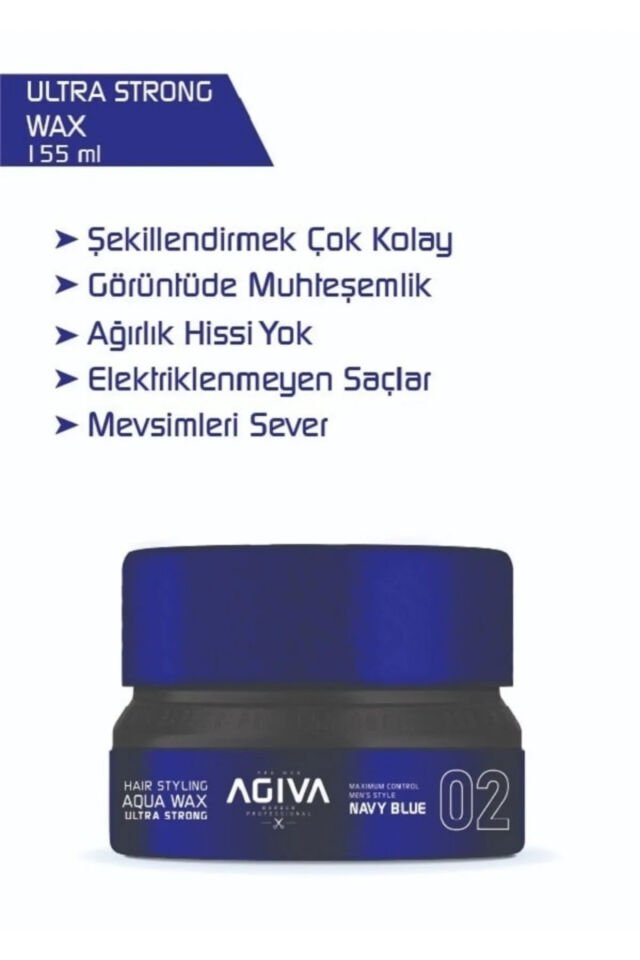 Agiva Hair Wax 155 Ml Ultra Strong Saç Şekillendirici 02 BLUE