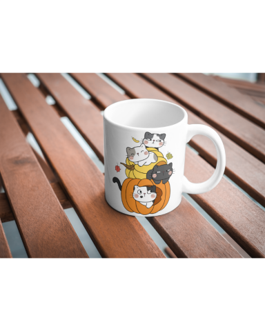 Kedi Temalı Tasarım Seramik 350 Ml Kupa Bardak