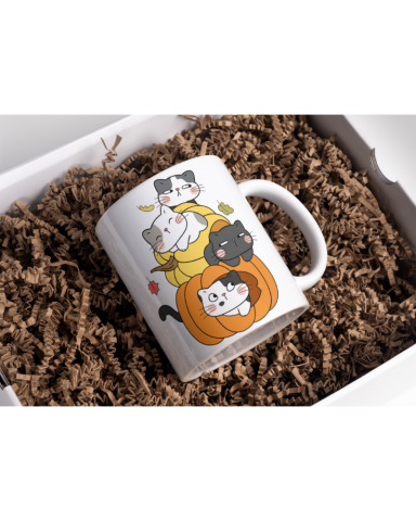 Kedi Temalı Tasarım Seramik 350 Ml Kupa Bardak