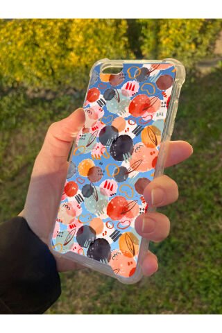 İphone 6 Plus Uyumlu Aynalı Daire Desenli Darbe Kamera Korumalı Silikon Telefon Kılıfı