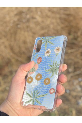 Samsung Galaxy A02 Uyumlu Aynalı Çiçek Desenli Darbe Kamera Korumalı Silikon Telefon Kılıfı