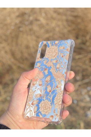 Samsung Galaxy A02 Uyumlu Aynalı Lale Desenli Darbe Kamera Korumalı Silikon Telefon Kılıfı