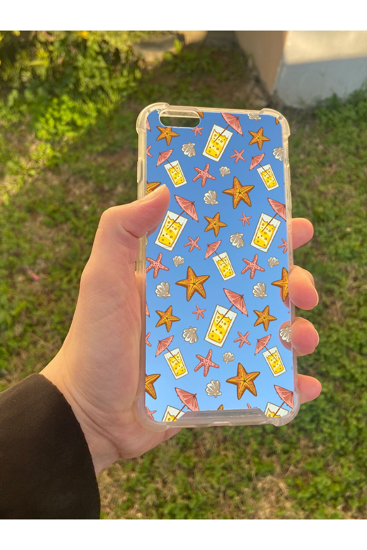 İphone 6 Plus Uyumlu Aynalı Limonata Desenli Darbe Kamera Korumalı Silikon Telefon Kılıfı