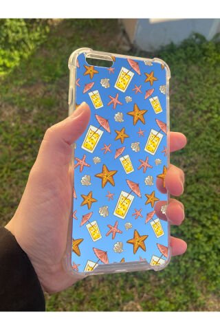 İphone 6 Plus Uyumlu Aynalı Limonata Desenli Darbe Kamera Korumalı Silikon Telefon Kılıfı