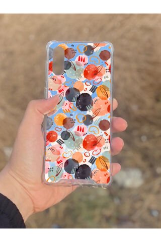 Samsung Galaxy A02 Uyumlu Aynalı Daire Desenli Darbe Kamera Korumalı Silikon Telefon Kılıfı