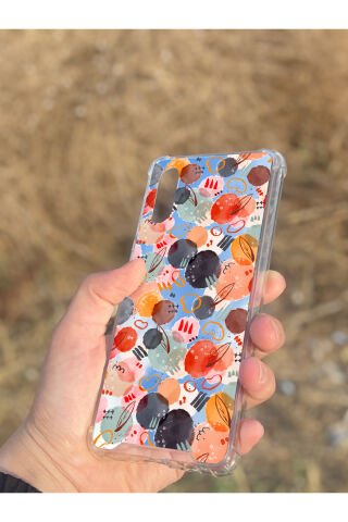 Samsung Galaxy A02 Uyumlu Aynalı Daire Desenli Darbe Kamera Korumalı Silikon Telefon Kılıfı