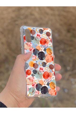 Samsung Galaxy A02 Uyumlu Aynalı Daire Desenli Darbe Kamera Korumalı Silikon Telefon Kılıfı