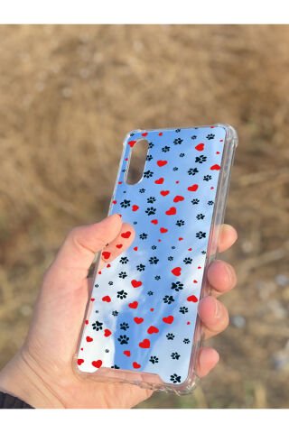 Samsung Galaxy A02 Uyumlu Aynalı Pati Desenli Darbe Kamera Korumalı Silikon Telefon Kılıfı