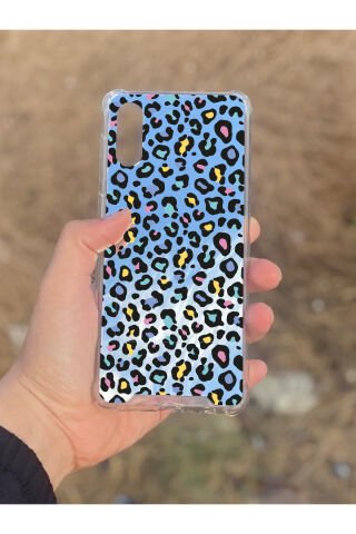 Samsung Galaxy A02 Uyumlu Aynalı Leopar Desenli Darbe Kamera Korumalı Silikon Telefon Kılıfı