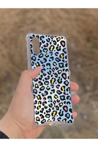 Samsung Galaxy A02 Uyumlu Aynalı Leopar Desenli Darbe Kamera Korumalı Silikon Telefon Kılıfı