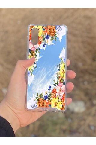 Samsung Galaxy A02 Uyumlu Aynalı Rengarenk Desenli Darbe Kamera Korumalı Silikon Telefon Kılıfı