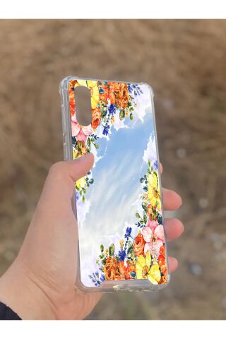 Samsung Galaxy A02 Uyumlu Aynalı Rengarenk Desenli Darbe Kamera Korumalı Silikon Telefon Kılıfı