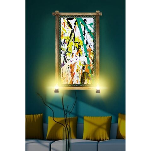 Kanvas Soyut Rustik Lambalı Tablo - 96 x 66 cm