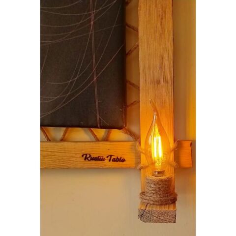 Kanvas Soyut Rustik Lambalı Tablo - 96 x 66 cm