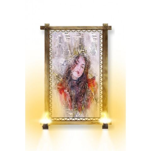 Kanvas Soyut Rustik Lambalı Tablo - 96 x 66 cm