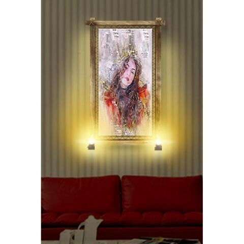 Kanvas Soyut Rustik Lambalı Tablo - 96 x 66 cm