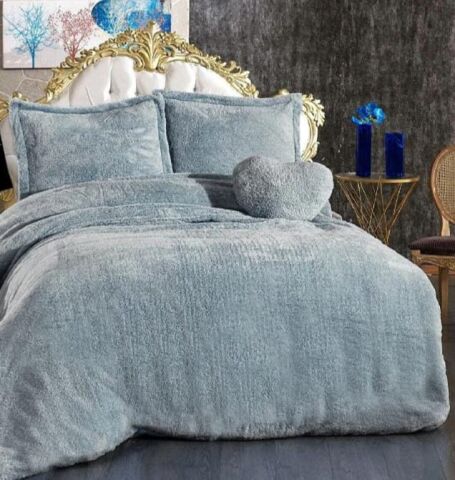 Peluş Nevresim Takımı Welsoft 200x220 cm Gri