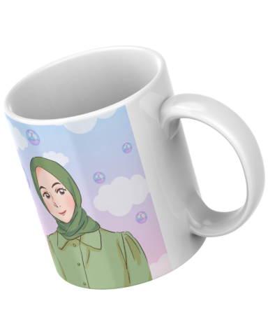 Kapalı Kız Tasarım Seramik 350 Ml Kupa Bardak