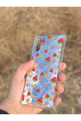 Samsung Galaxy A02 Uyumlu Aynalı Karpuz Desenli Darbe Kamera Korumalı Silikon Telefon Kılıfı