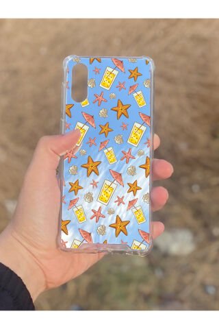 Samsung Galaxy A02 Uyumlu Aynalı Limonata Desenli Darbe Kamera Korumalı Silikon Telefon Kılıfı