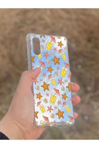 Samsung Galaxy A02 Uyumlu Aynalı Limonata Desenli Darbe Kamera Korumalı Silikon Telefon Kılıfı