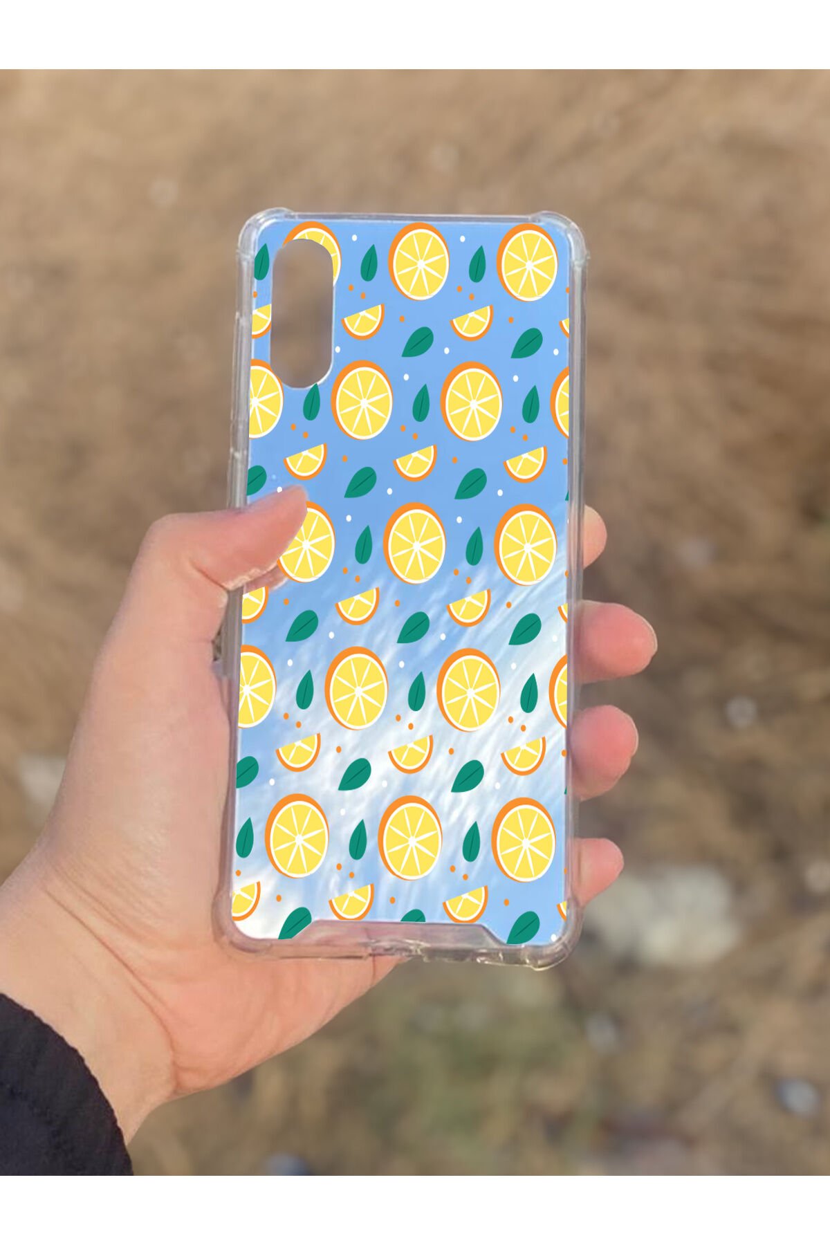 Samsung Galaxy A02 Uyumlu Aynalı Portakal Desenli Darbe Kamera Korumalı Silikon Telefon Kılıfı