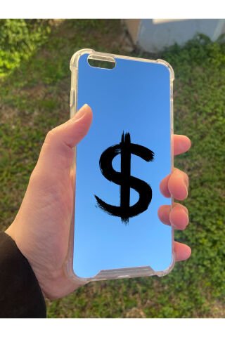 İphone 6 Plus Uyumlu Aynalı Dollars Desenli Darbe Kamera Korumalı Silikon Telefon Kılıfı