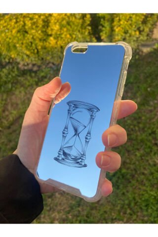 İphone 6 Plus Uyumlu Aynalı Kum Saati Desenli Darbe Kamera Korumalı Silikon Telefon Kılıfı