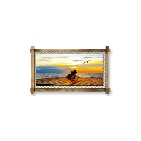 Kanvas Balık Tutma Düz Işıksız Tablo - 96 x 66 cm