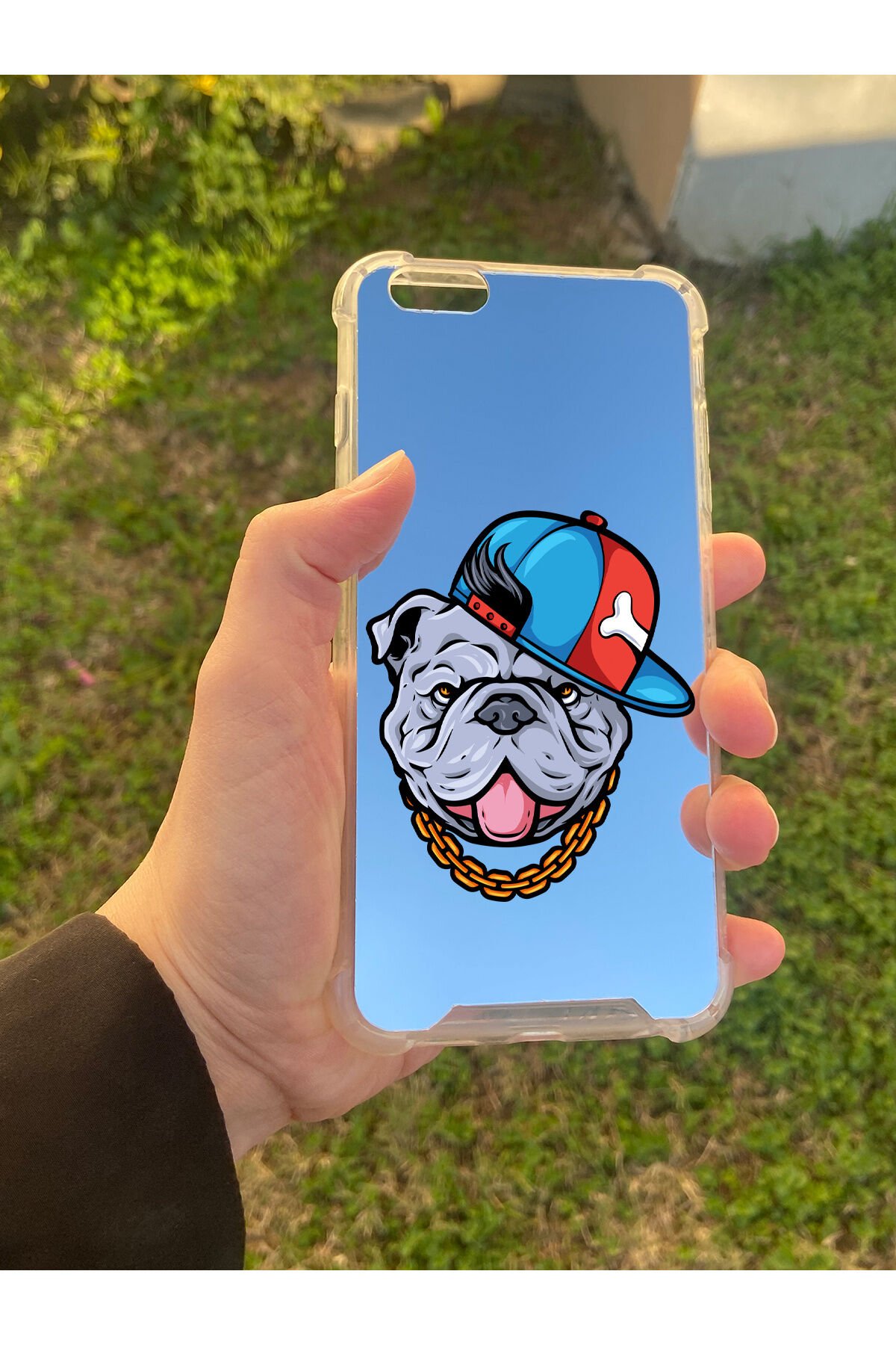 İphone 6 Plus Uyumlu Aynalı Köpek Desenli Darbe Kamera Korumalı Silikon Telefon Kılıfı