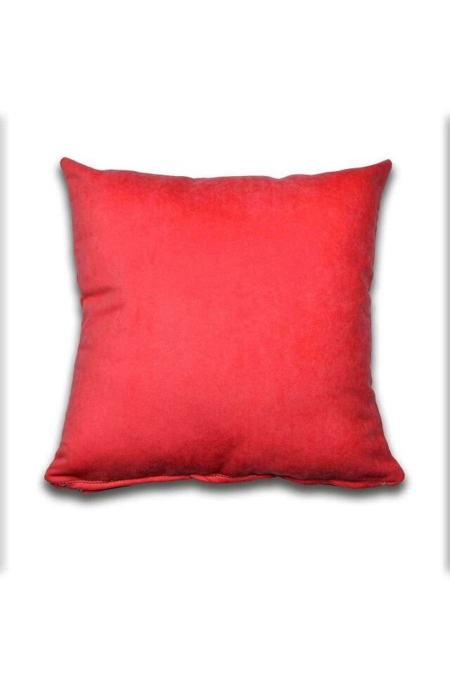 2 adet Süet Kırlent Minder Kılıfı 40X40cm Açık Kırmızı Turuncu