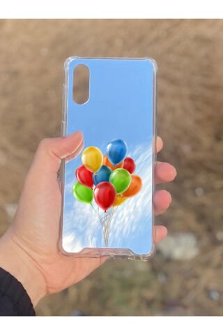 Samsung Galaxy A02 Uyumlu Aynalı Balon Desenli Darbe Kamera Korumalı Silikon Telefon Kılıfı