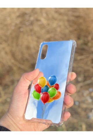 Samsung Galaxy A02 Uyumlu Aynalı Balon Desenli Darbe Kamera Korumalı Silikon Telefon Kılıfı