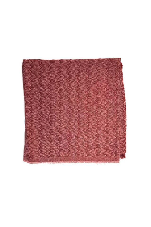 Kadın Pamuklı Yün Eşarp Açık Bordo 100x100