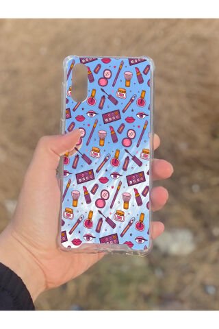 Samsung Galaxy A02 Uyumlu Aynalı Makyaj Desenli Darbe Kamera Korumalı Silikon Telefon Kılıfı