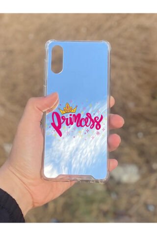 Samsung Galaxy A02 Uyumlu Aynalı Prenses Desenli Darbe Kamera Korumalı Silikon Telefon Kılıfı