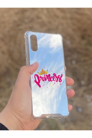 Samsung Galaxy A02 Uyumlu Aynalı Prenses Desenli Darbe Kamera Korumalı Silikon Telefon Kılıfı