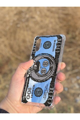 Samsung Galaxy A02 Uyumlu Aynalı Rick Dolar Desenli Darbe Kamera Korumalı Silikon Telefon Kılıfı