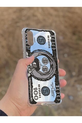 Samsung Galaxy A02 Uyumlu Aynalı Rick Dolar Desenli Darbe Kamera Korumalı Silikon Telefon Kılıfı