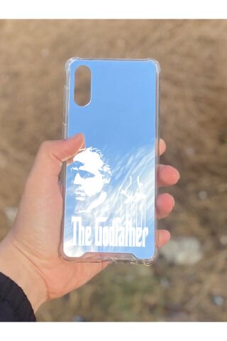 Samsung Galaxy A02 Uyumlu Aynalı GodFather Desenli Darbe Kamera Korumalı Silikon Telefon Kılıfı