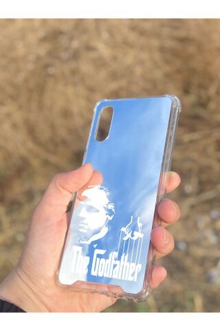 Samsung Galaxy A02 Uyumlu Aynalı GodFather Desenli Darbe Kamera Korumalı Silikon Telefon Kılıfı